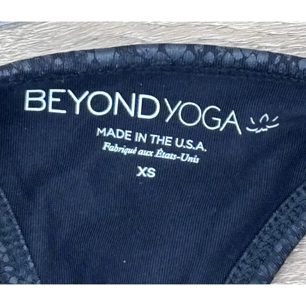 Beyond Yoga Snake Print Racerback Longline Sports Bra Black XS Made in USA